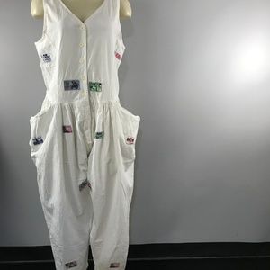 NWOT jumpsuit button front large pockets 100 cotton